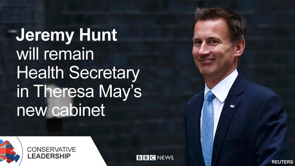 RT @BBCBreaking: Jeremy Hunt to remain as health s…
