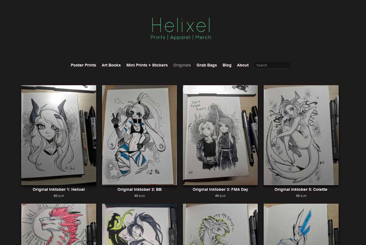 RT @HelixelGoddess: Listed a bunch of my Inktober…