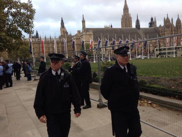 RT @PeterTatchell: Police fence off Parliament Sq…