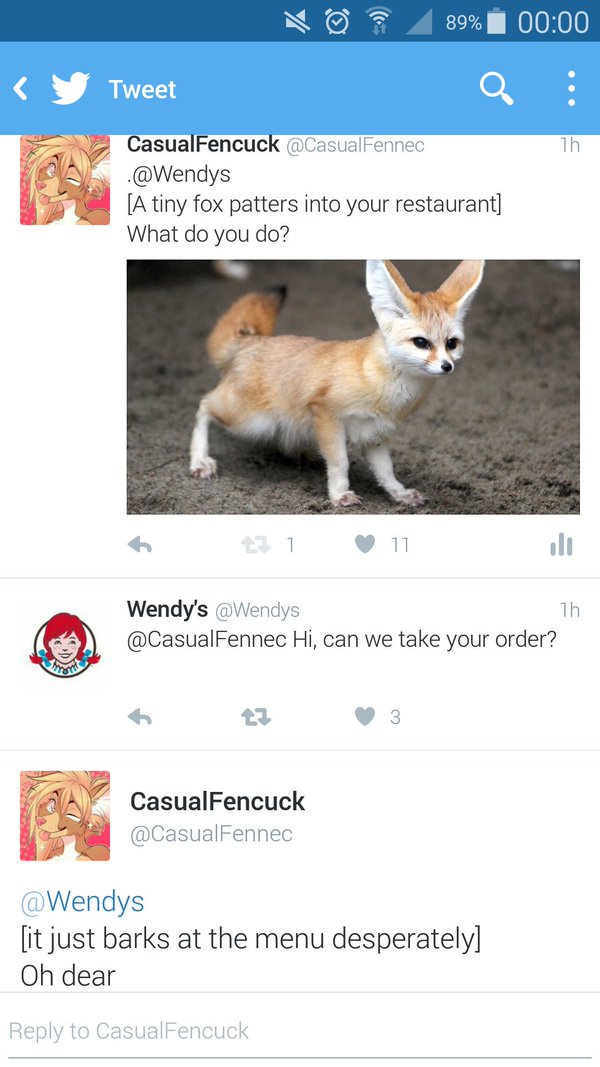 RT @CasualFennec: RPing with restaurants is my new…