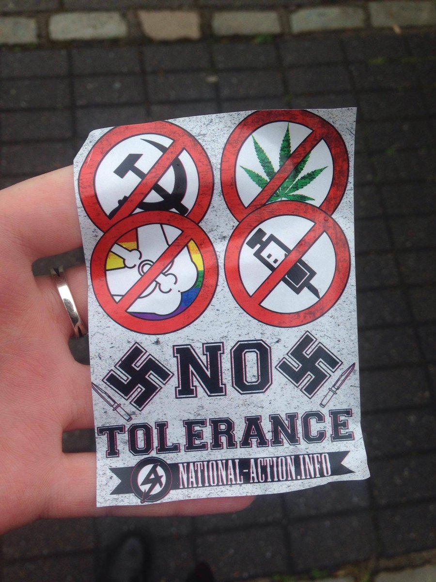 RT @Eeyinnotyouwin: Neo-nazi stickers have gone up…