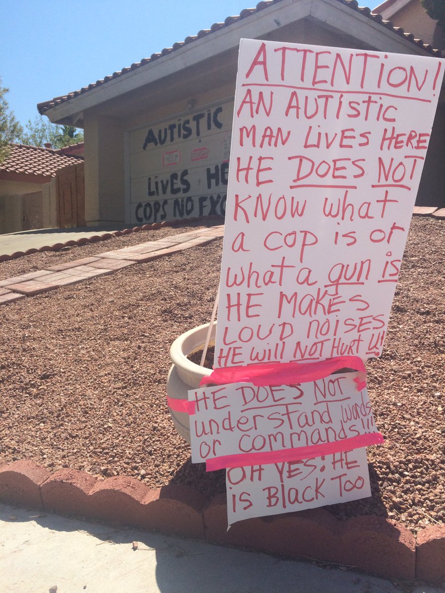 RT @lesleymarin: “Autistic man lives here. Cops no…