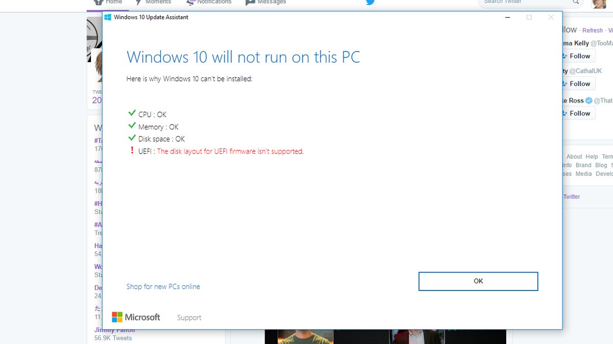 RT @Millbeeful: Tried to install Windows 10 Annive…